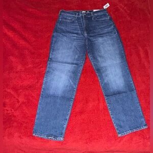 Old Navy Women’s Sky-Hi Straight Leg Jeans in Dark Blue Wash